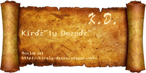 Király Dezső névjegykártya